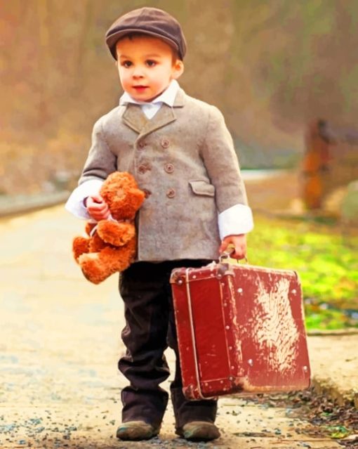 Elegant Boy With Bag paint by numbers