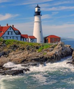 England Coast Lighthouses paint by numbers