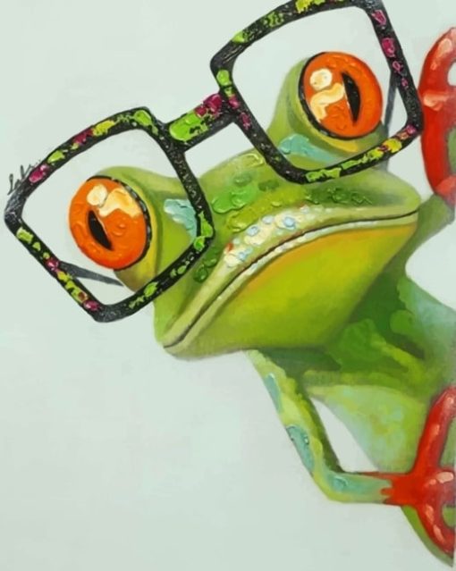 Frog With Big Glasses paint by numbers