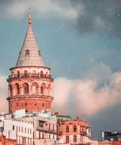 Galata Tower Istanbul Turkey paint by numbers