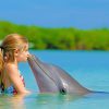 Girl And Dolphin In Maldives paint by numbers