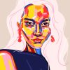 Girl Face Illustration paint by numbers