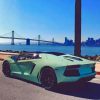 Green Lamborghini paint by numbers