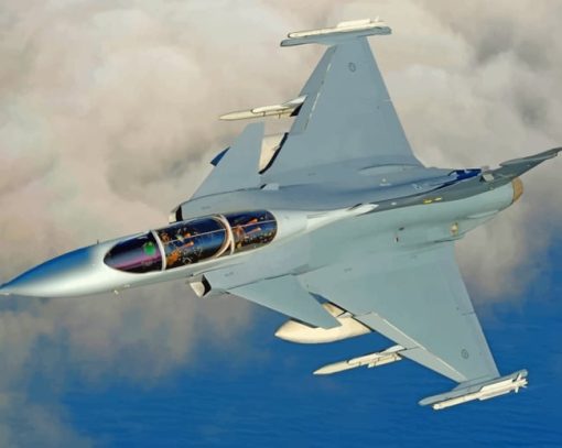 Gripen Fighter Jet Aircraft paint by numbers