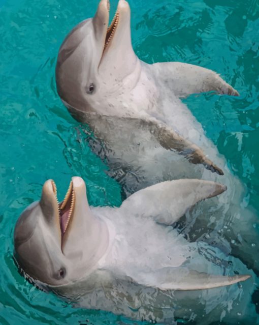 Happy Dolphins paint by numbers