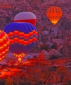 Hot Air Balloon Cappadocia Turkey paint by numbers