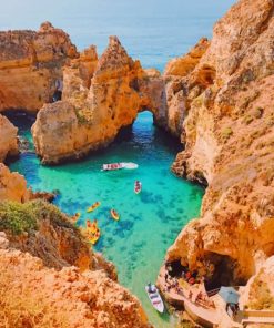 Boats In Lagos Portugal paint by numbers