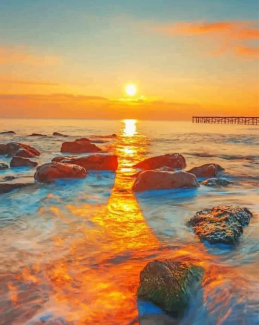 Seascape Sunset paint by numbers