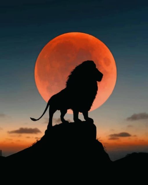 Lion At The Moonlight paint by numbers