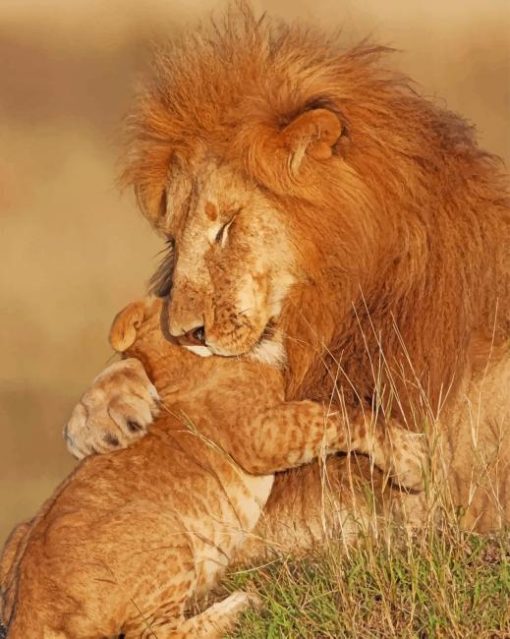 Lion Father And Son paint by numbers