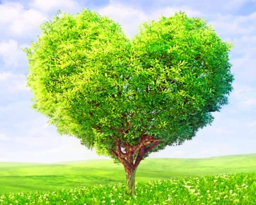 Love Heart Tree paint by numbers