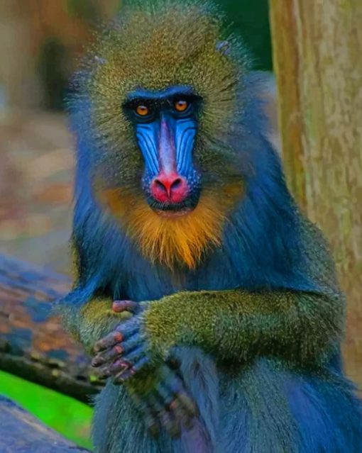 Mandrill Monkey paint by numbers