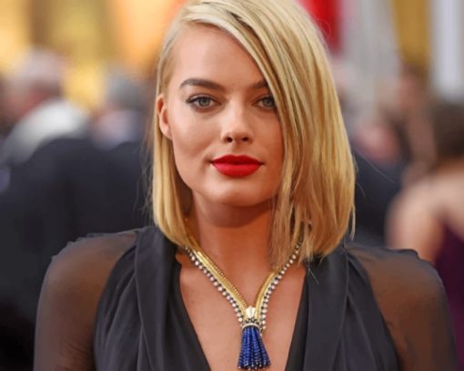 Actress Margot Robbie paint by numbers