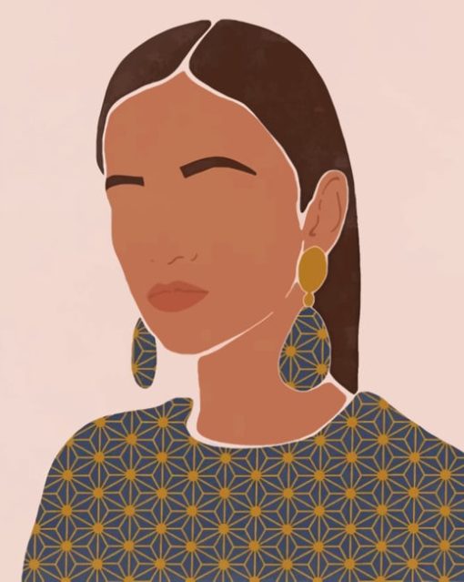 Minimalist Girl Portrait paint by numbers