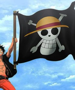 Monkey D Luffy One Piece With Pirates Flag paint by numbers