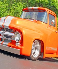 Old Orange Ford Takuache Truck paint by numbers