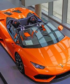 Orange Lamborghini Huracan paint by numbers