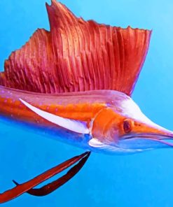 Pacific Sailfish In Thailand Ocean paint by numbers