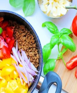 Pasta With Vegetables paint by numbers