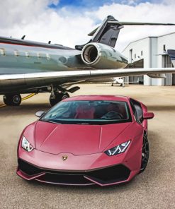 Pink Lamborghini paint by numbers