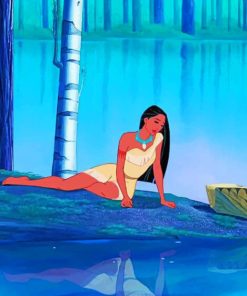 Pocahontas Behind The River paint by numbers