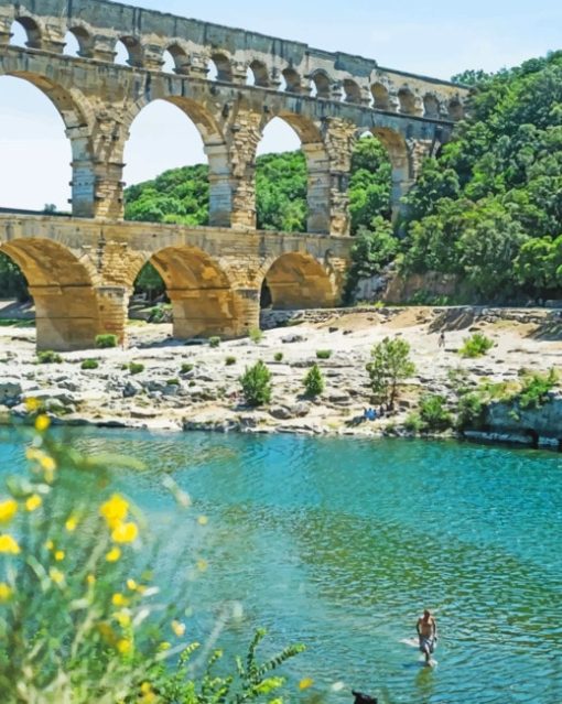 Pont Du Gard France paint by numbers