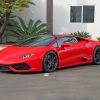 Red Lamborghini paint by numbers