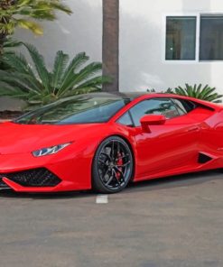 Red Lamborghini paint by numbers