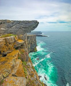 Rock Cliff With Cloudy Sky paint by numbers