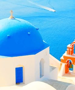 Santorini Greece Church paint by numbers