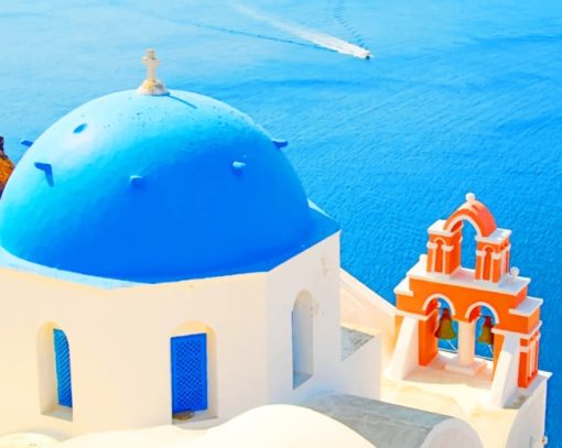 Santorini Greece Church paint by numbers