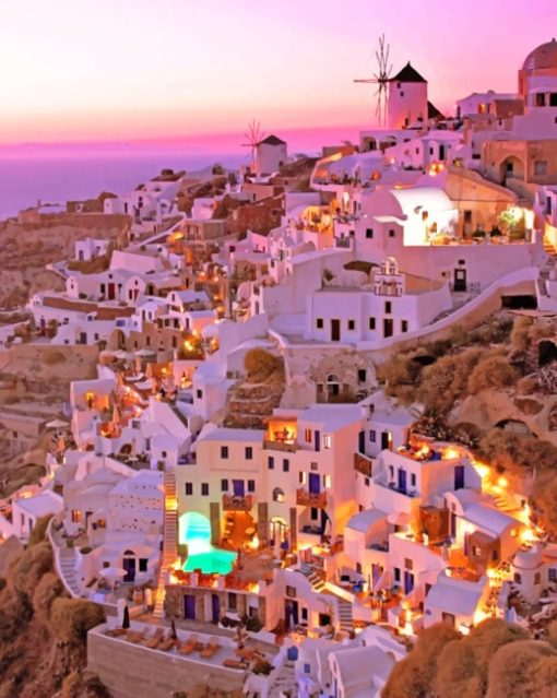 Santorini Island Greece paint by numbers