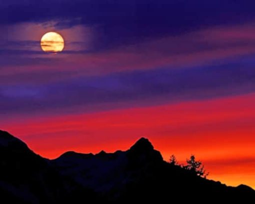 Silhouette Of Mountain paint by numbers