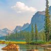 Spirit Island Island In Maligne Lake paint by numbers