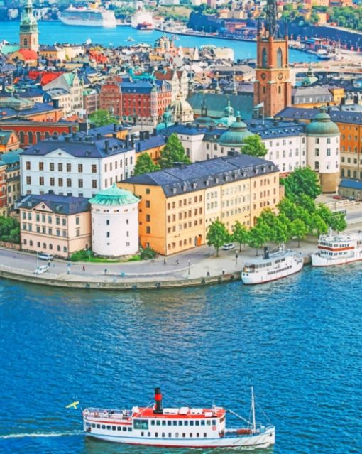 Sweden Seascape Stockholm paint by numbers