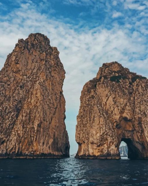 Tall Rock Formations Guard The Bay paint by number