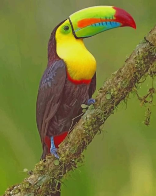 Tropical Toucan Bird paint by numbers