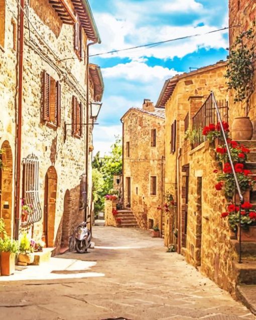 Tuscany Village Italy paint by numbers