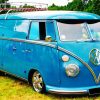 Volkswagen Bue Van In Forest paint by numbers