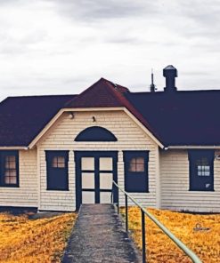 White And Brown Wooden House paint by numbers