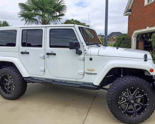 White Jeep Car paint by numbers