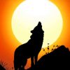 Wolf Silhouette paint by numbers