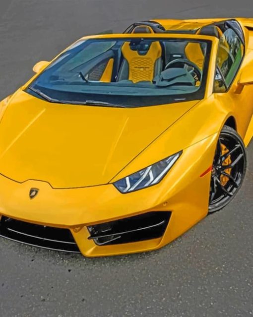 Yellow Lamborghini Huracan paint by numbers