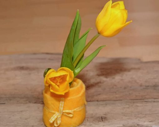 Yellow Tulips Decoration paint by numbers