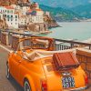 Yellow Vintage Car Atrani Italy paint by numbers