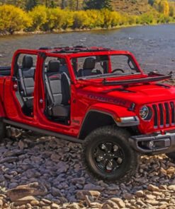 Red Convertible Jeep paint by numbers