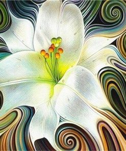 Abstract White Flowers Paint By Numbers