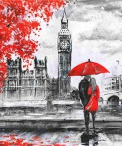 London lovers in Black and Red paint by numbers