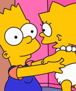 Bart And Little Lisa Simpson paint by numbers