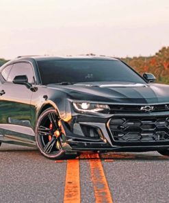 Black Chevrolet Camaro paint by numbers